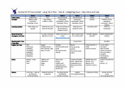 Hedgehog Class Year 1/2
