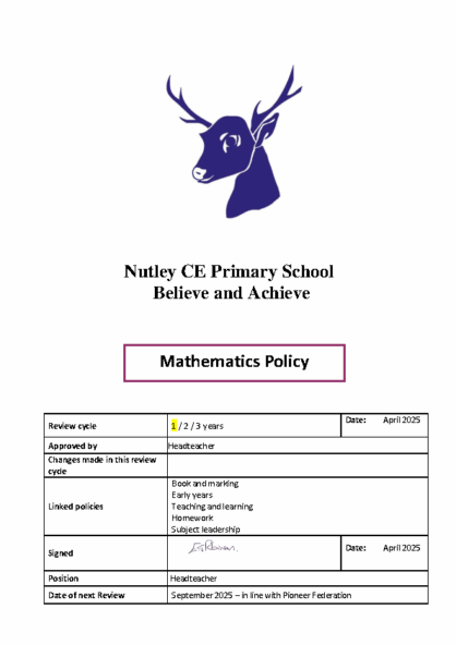 Mathematics Policy