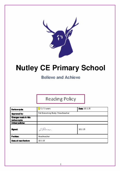 Reading Policy