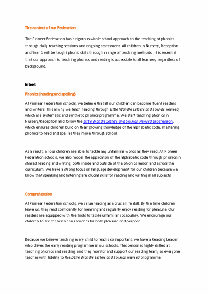Phonics Road Map