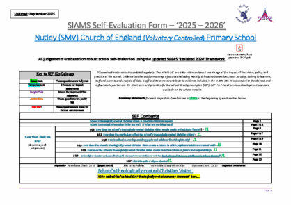 Nutley SIAMS Self-Evaluation Form – Sept 2025