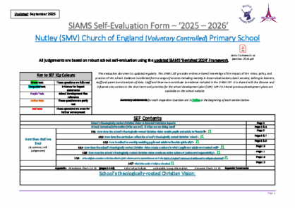 SIAMS Self-Evaluation Form Sept 2025